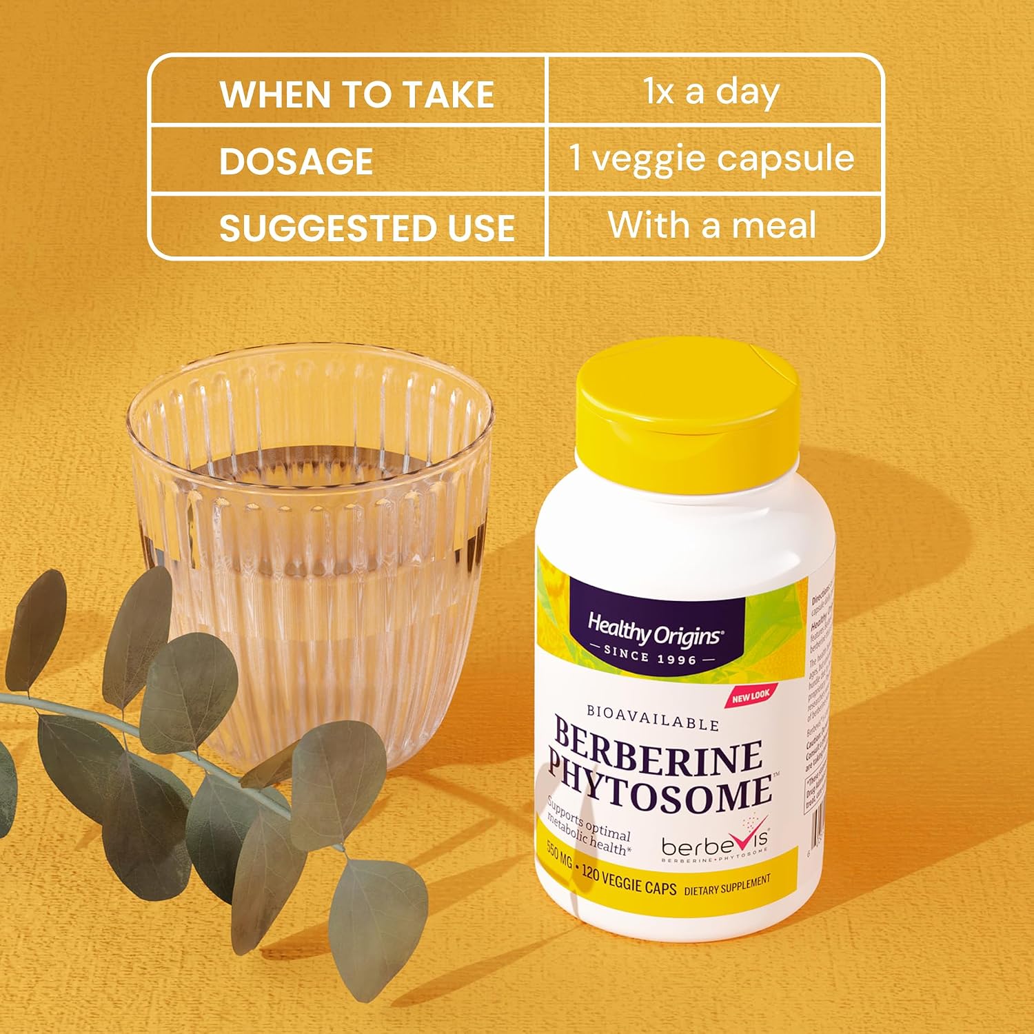 Healthy Origins Berberine Phytosome 550 mg, 120 Cápsulas Vegetales