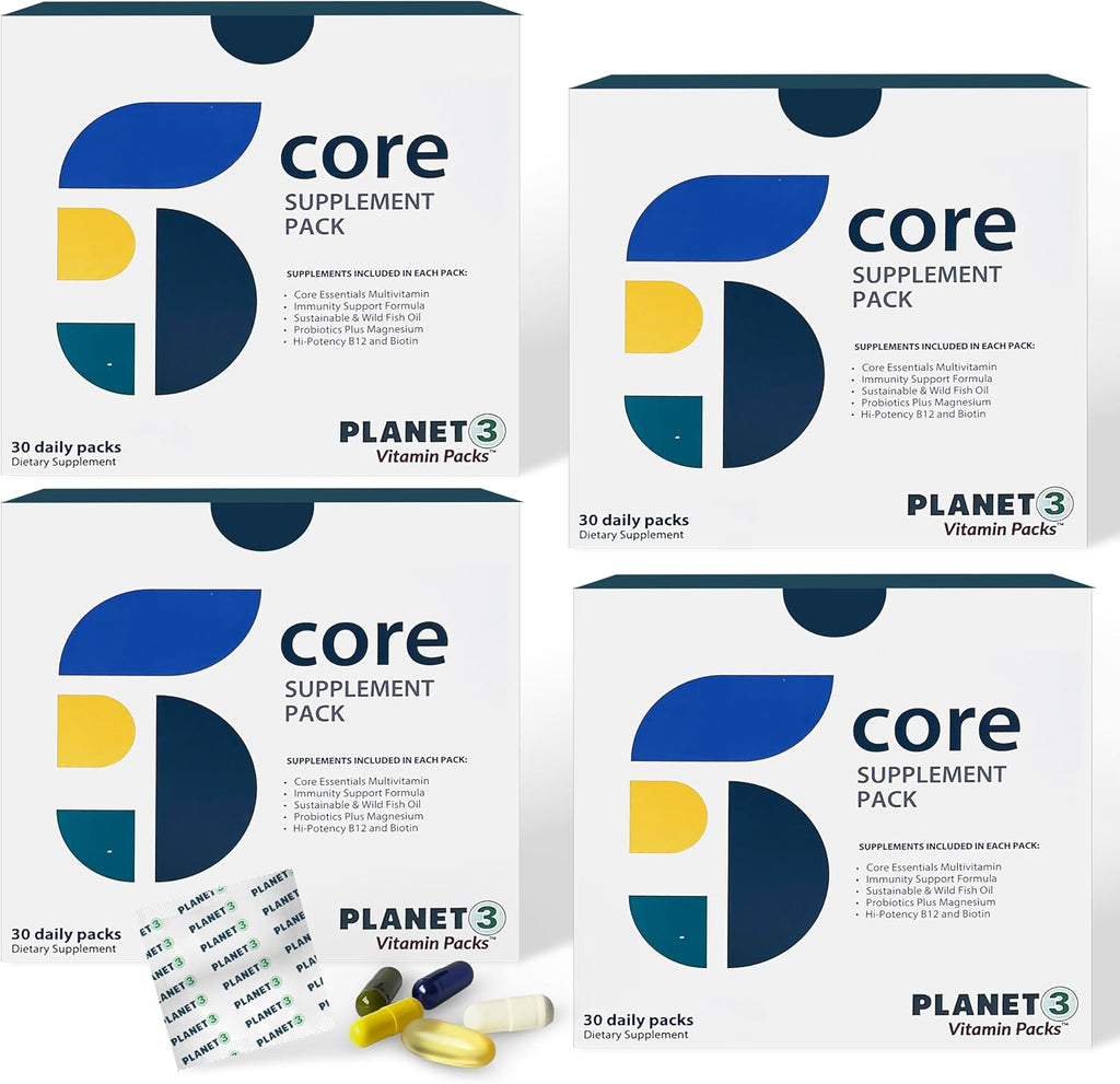 Planet 3 Vitamin Packs - Paquetes diarios de vitaminas para hombres y mujeres - 120 paquetes