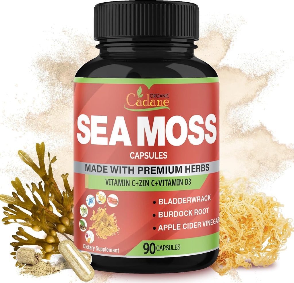 Organic Cadane Irish Sea Moss Extract Cápsulas - 90 cápsulas