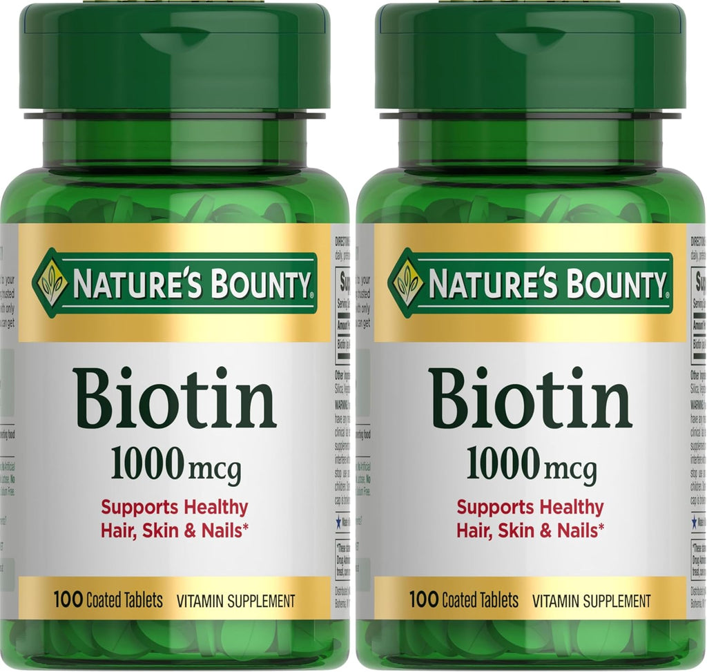 Nature's Bounty Biotina 1000 mcg, 100 Tabletas Recubiertas