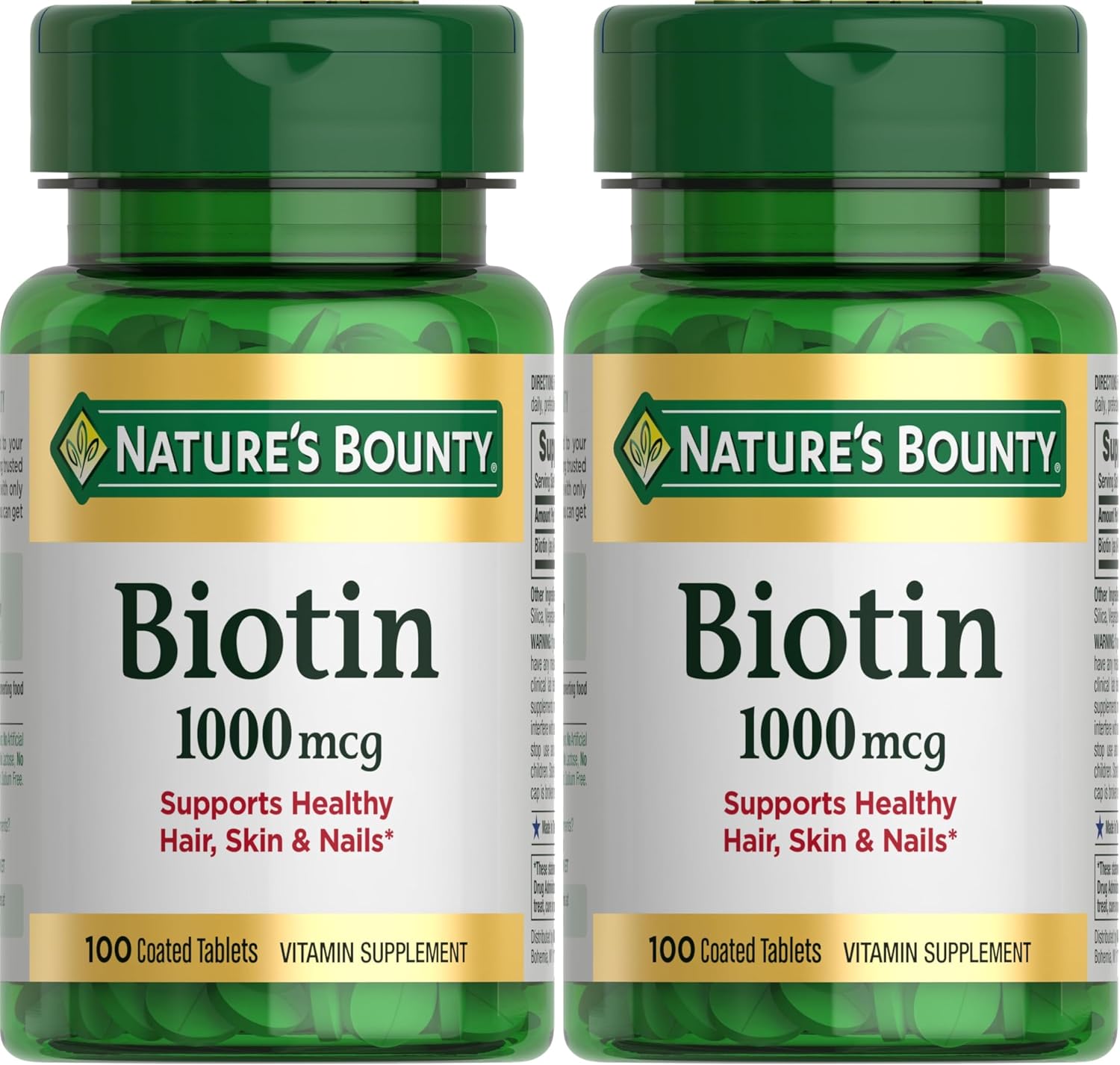 Nature's Bounty Biotina 1000 mcg, 100 Tabletas Recubiertas