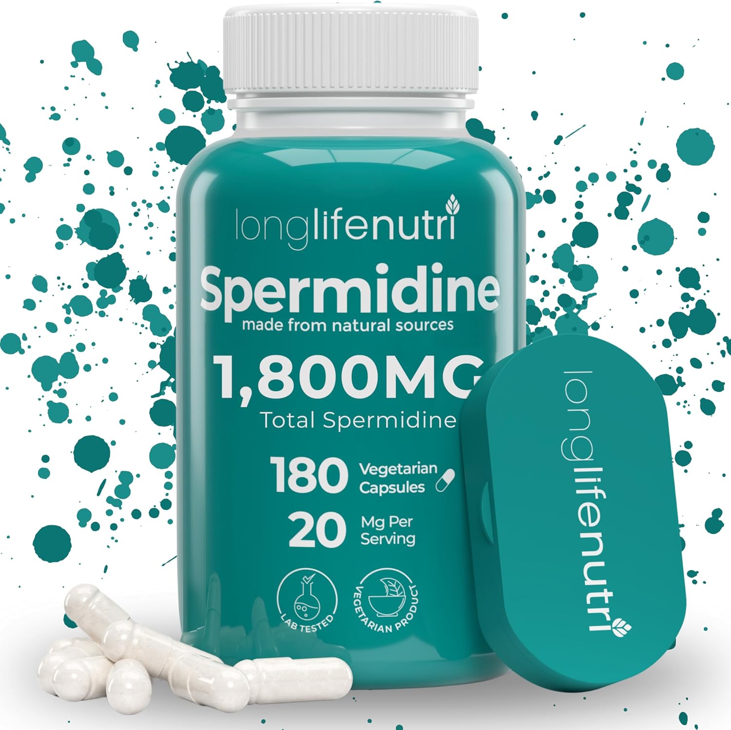 Espermidina 20mg - 180 Cápsulas Veganas - Extracto de Germen de Trigo