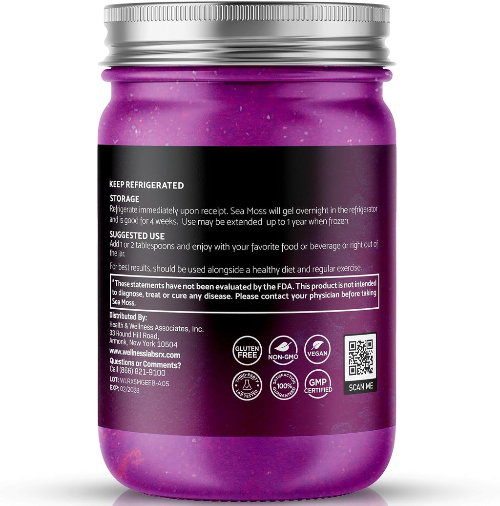 WELLNESS LABSRX Gel de Musgo Marino Irlandés Silvestre – Sabor Saúco – 10 oz