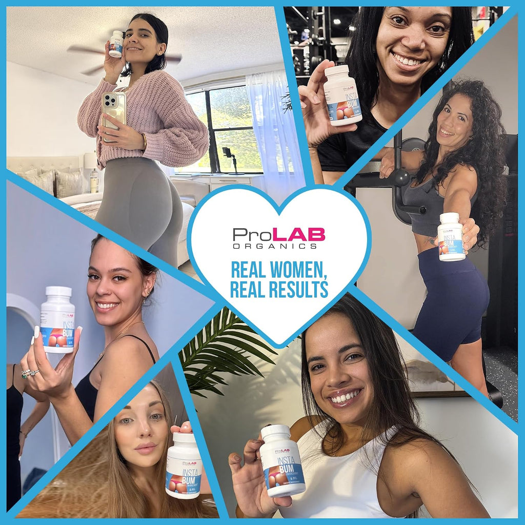 ProLab Organics InstaBum Píldoras para el Realce de Glúteos – Eleva, Modela y Rellena – Resultados Visibles en 1-2 Semanas