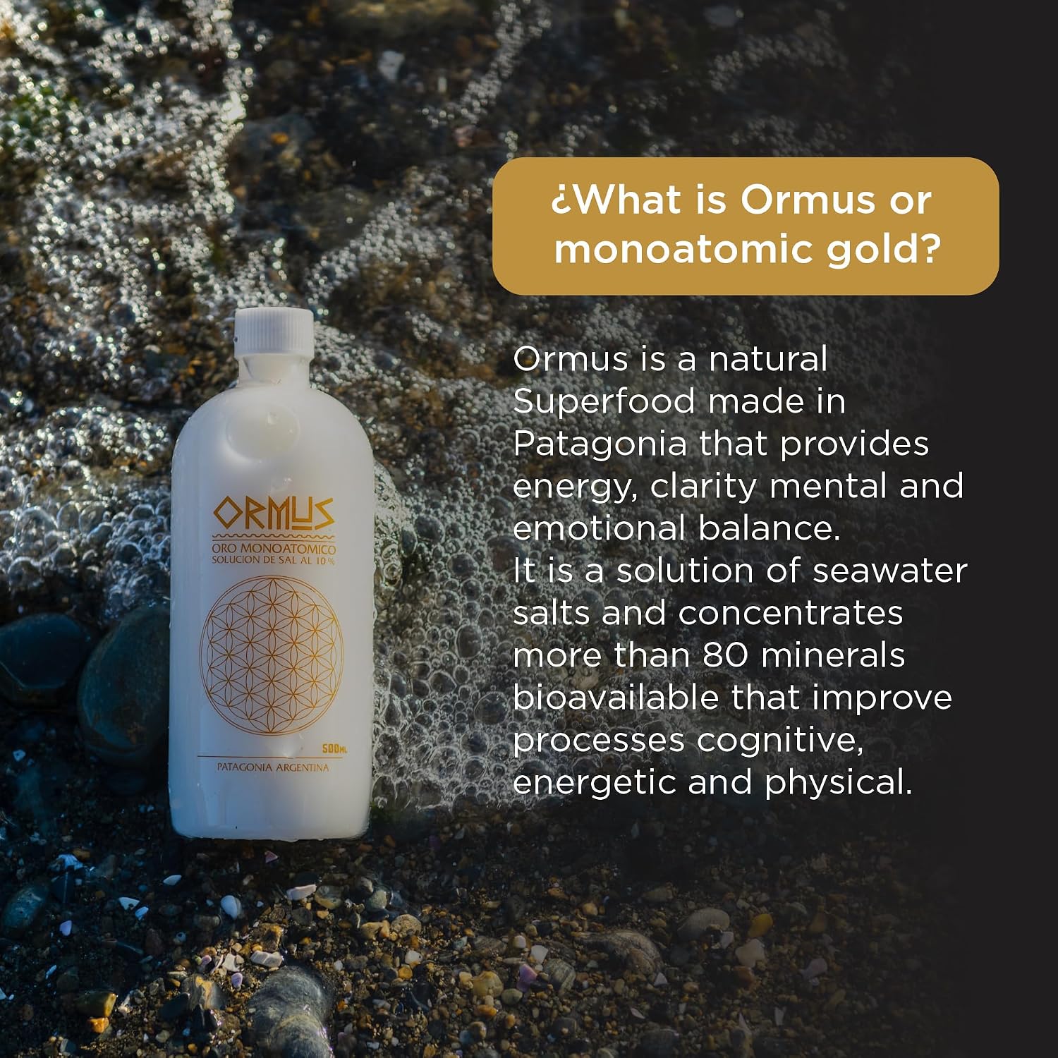 Ormus Patagonia Dabar Frecuencial - Kit Ormus Monoatómico y Collar Atlantean Gold