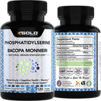 X Gold Health Phosphatidylserine y Bacopa Monnieri 800 mg | Suplemento Nootrópico para el Enfoque y la Memoria | 120 Cápsulas Vegetales