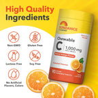 Sundance Vitamina C 1000 mg Masticable – 90 Comprimidos Sabor Naranja Natural – Vegano, No Transgénico, Sin Gluten