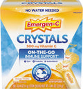 Emergen-C Crystals, Complemento Alimenticio con Vitamina C, Vitaminas del Grupo B, Zinc y Manganeso, Sabor Naranja Vitalidad - 56 Sticks