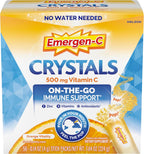 Emergen-C Crystals, Complemento Alimenticio con Vitamina C, Vitaminas del Grupo B, Zinc y Manganeso, Sabor Naranja Vitalidad - 56 Sticks