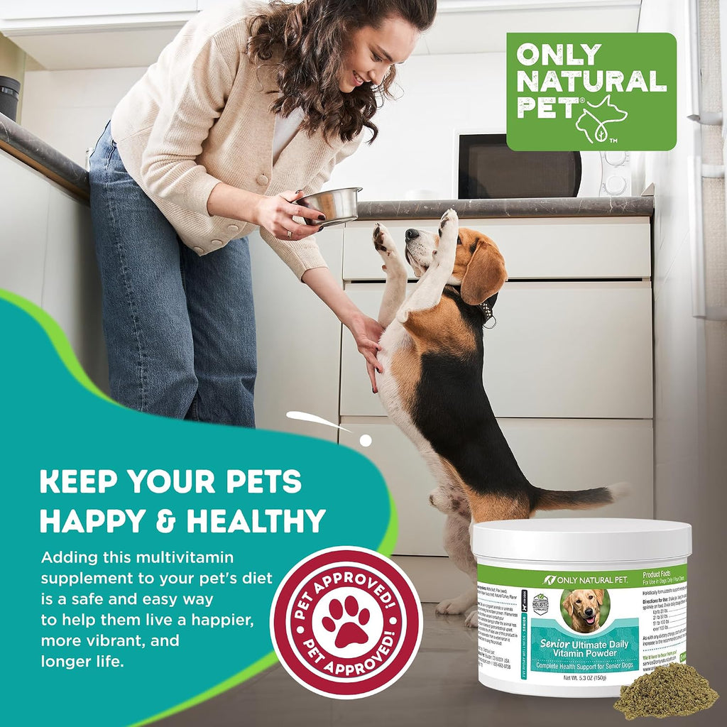 Only Natural Pet Senior Ultimate Daily - Suplemento vitamínico para perros mayores - 150 g en polvo sabor pavo