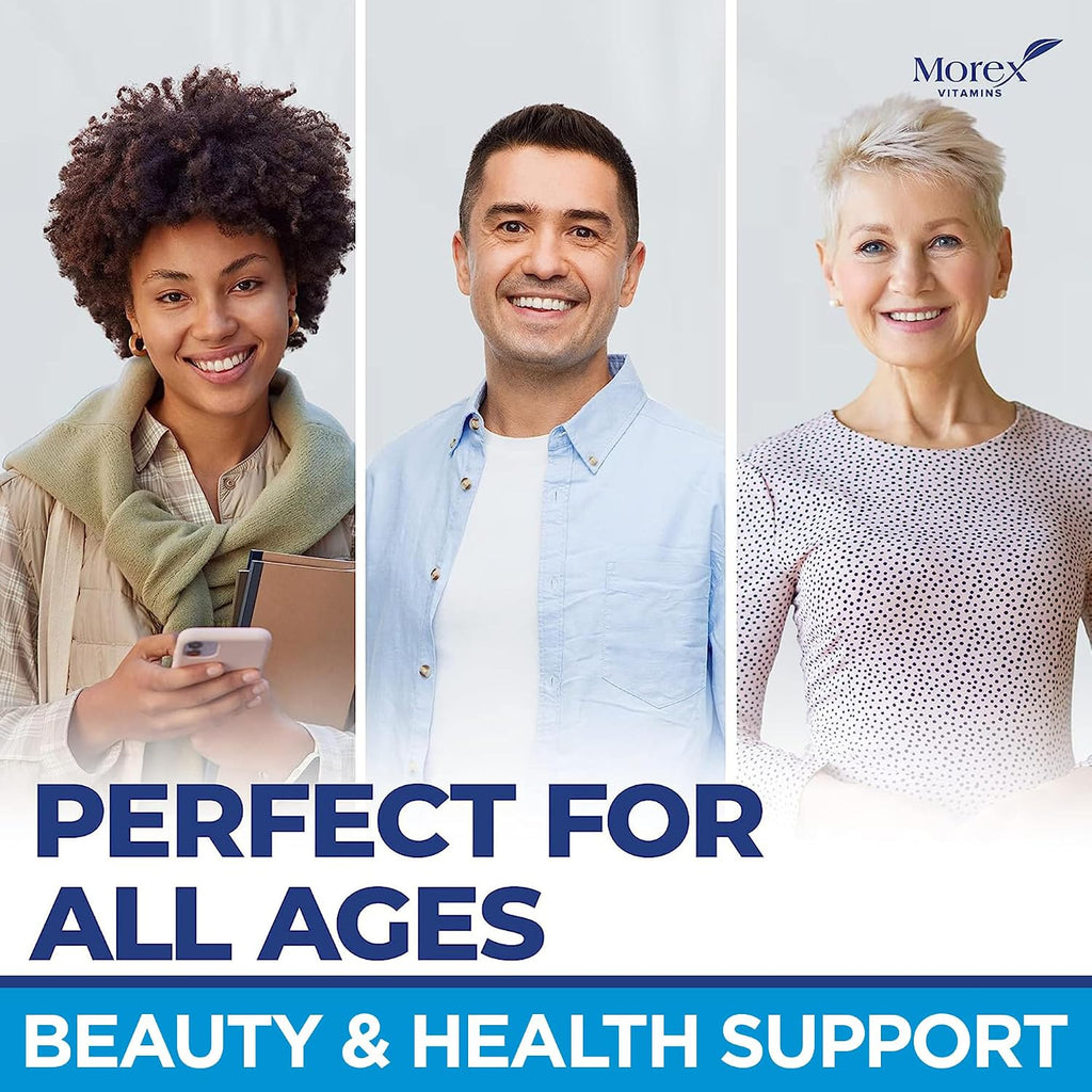 Biotina Gomitas con Colágeno y Queratina - Apoyo para Cabello, Piel y Uñas - Vitaminas B7 + Complejo B, MSM, Extracto de Bambú - 60 Gominolas