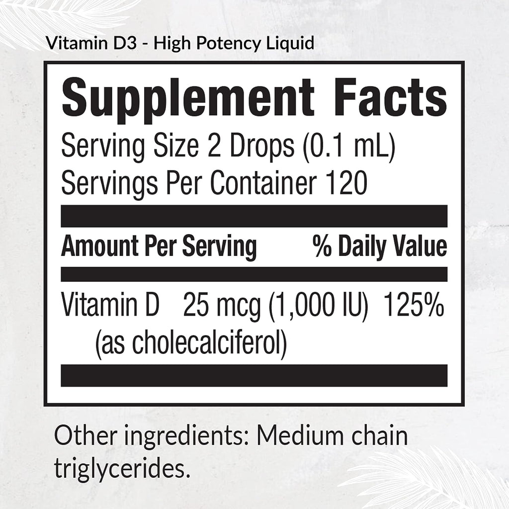 Equilife Vitamin D3: High Potency Liquid Drops, Non GMO, 0.40 fl oz