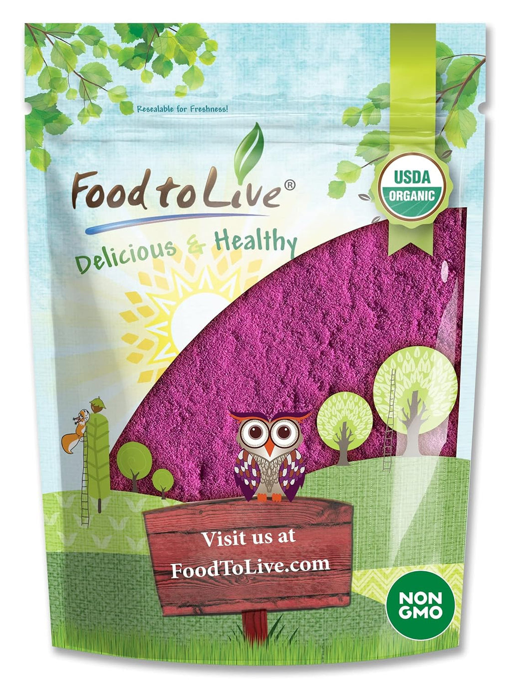 Food to Live Polvo de Zumo de Grosella Negra Orgánica, 1.8 kg (4 libras) - No OGM, Crudo, Kosher, Vegano, Rico en Antioxidantes
