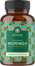 Aduna Organic Moringa Capsules 1500mg | 180 Cápsulas Veganas de Hojas de Moringa Pura