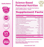 Pink Stork Total Postnatal Vitaminas para Mujeres | DHA de Algas Vegano, Folato Metilado, Hierro, B12 | Apoyo Postparto y Lactancia | 60 Cápsulas, Menta