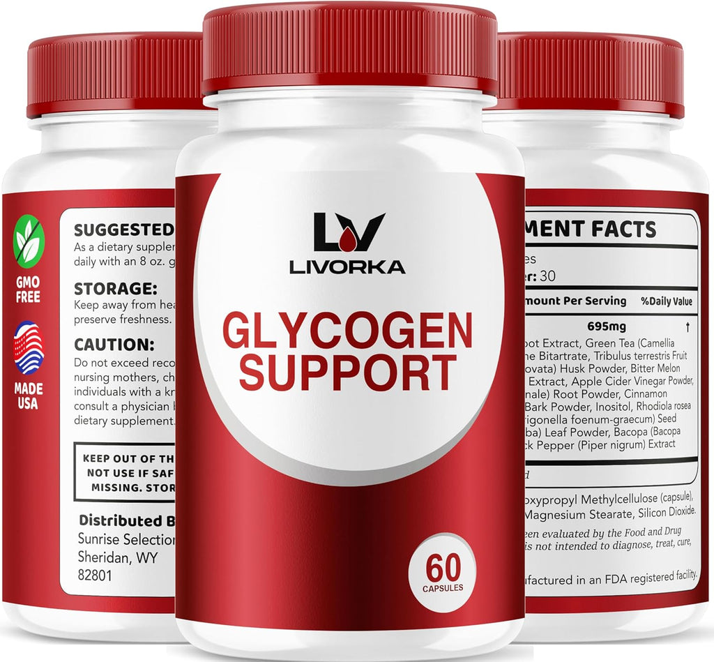2 Pack - Glycogen Support, Fórmula Avanzada para el Control del Glucógeno, 30 Cápsulas por Envase (60 días)