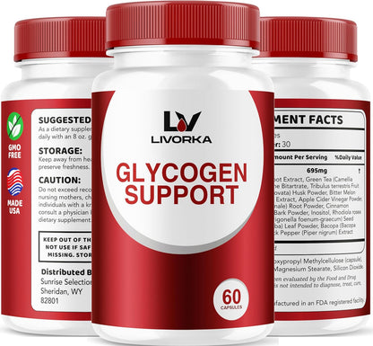 2 Pack - Glycogen Support, Fórmula Avanzada para el Control del Glucógeno, 30 Cápsulas por Envase (60 días)