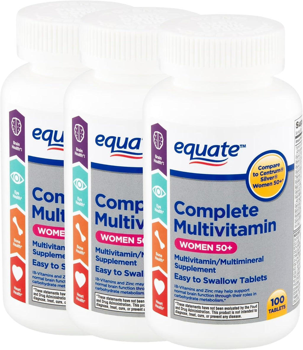 Multivitamínico para Mujeres 50+ – 100 Tabletas, 1 al Día (Pack de 3)
