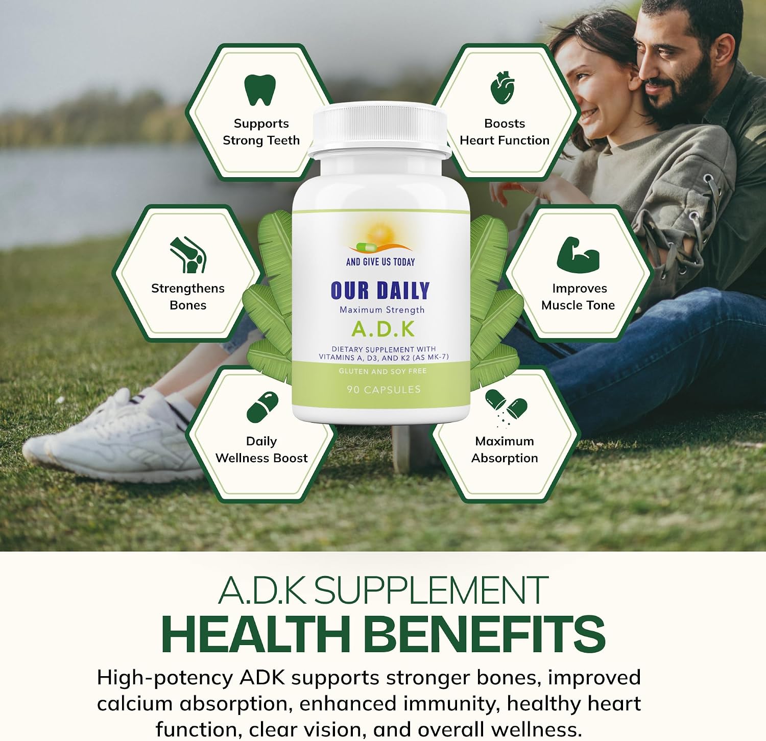 Daily Vites ADK Complemento de Vitaminas A, D3 y K2 (MK-7) – 90 Cápsulas