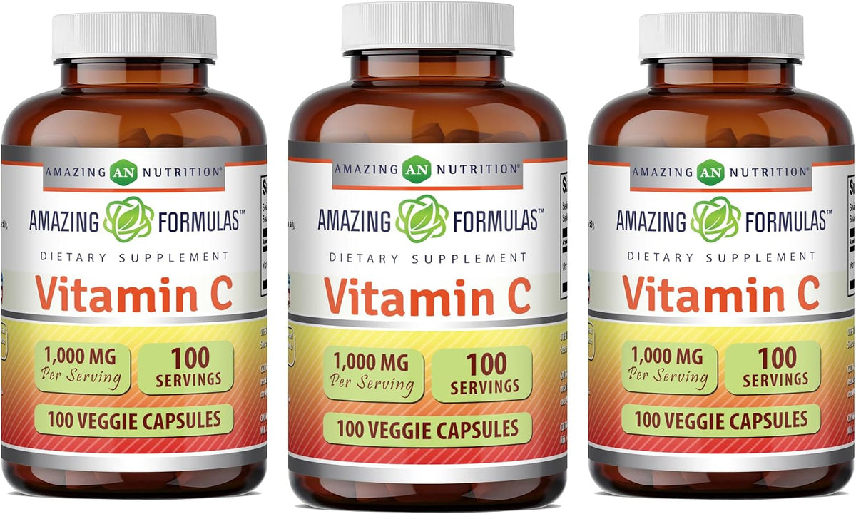 Amazing Formulas Vitamina C 1000 mg | Cápsulas Vegetales | No Transgénico | Sin Gluten | 100 Cápsulas – Image 8