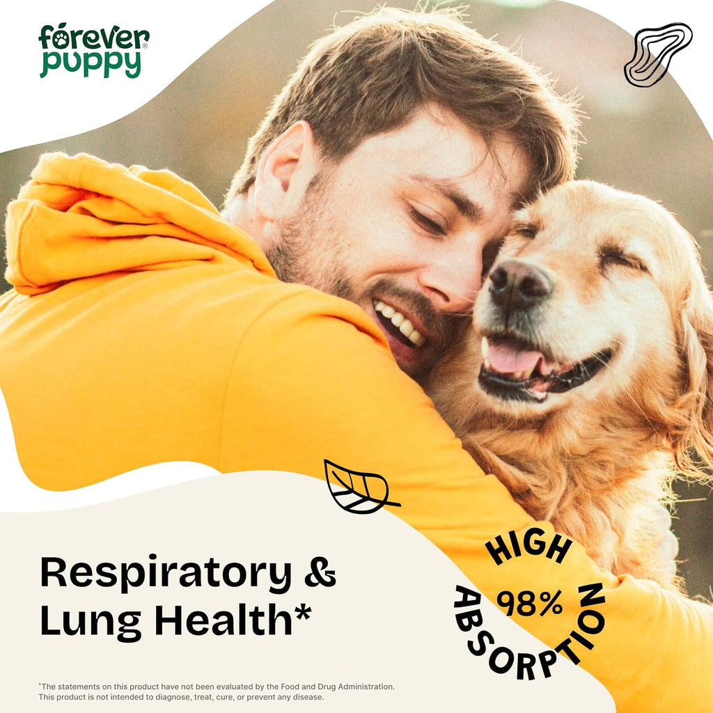 Forever Puppy Mullein Tincture for Dogs - Apoyo Respiratorio Natural - Extracto de Gordolobo para Pulmones - Sin Azúcar ni Alcohol - 60 ml