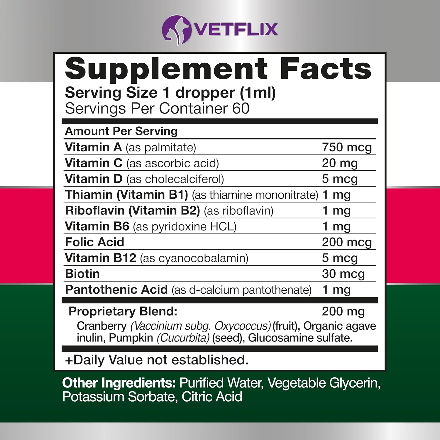 10 en 1 Vitaminas Líquidas para Perros y Gatos, 2 Fl Oz | Glucosamina y Multivitamínico