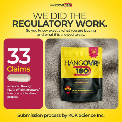 Hangovr180 Tri-Power - Complemento Antes de Beber con DHM 1500mg, 4 Paquetes (12 Cápsulas) – Image 3