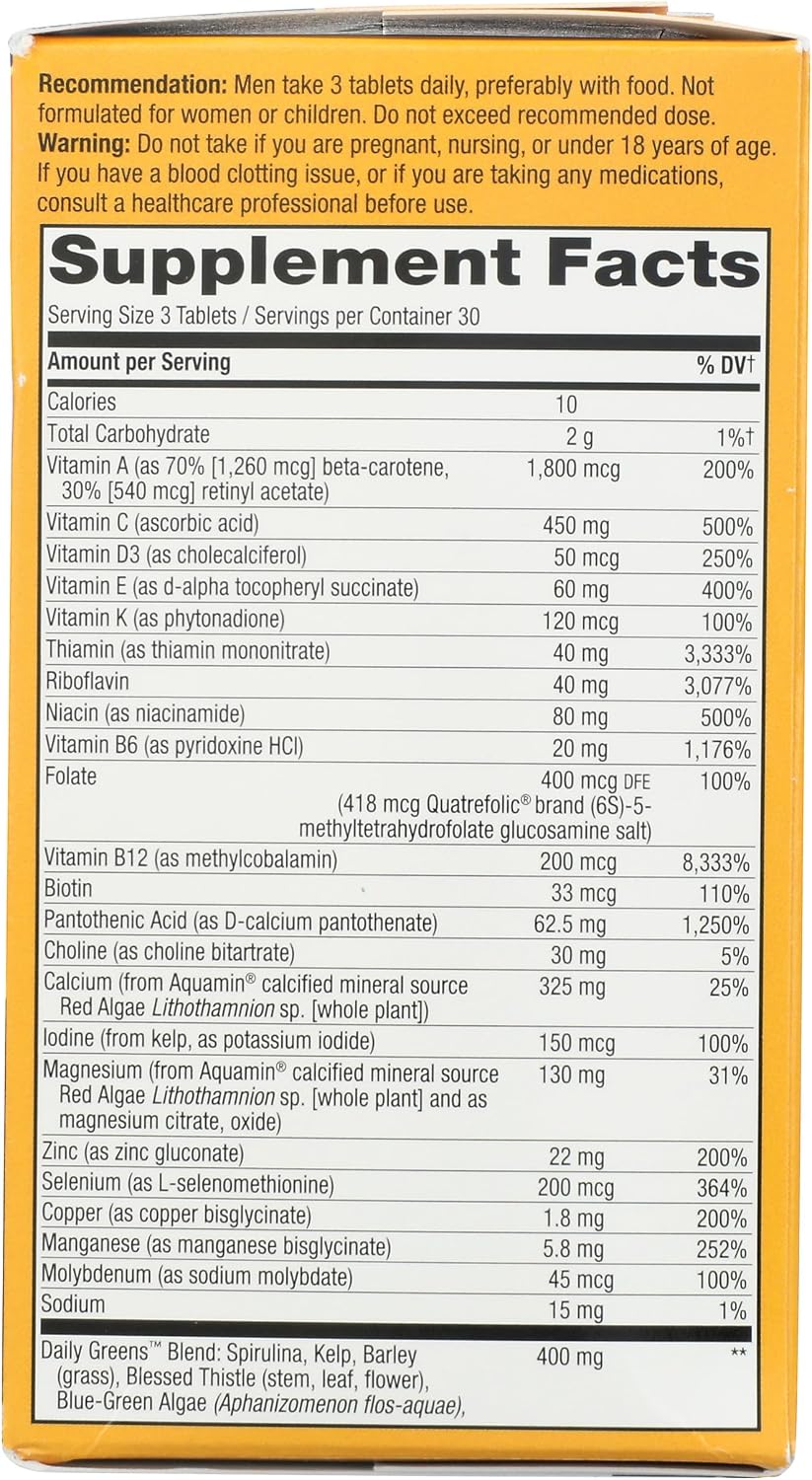 Nature's Way Multivitamínico Alive Energizer para Hombres, 90 Cápsulas