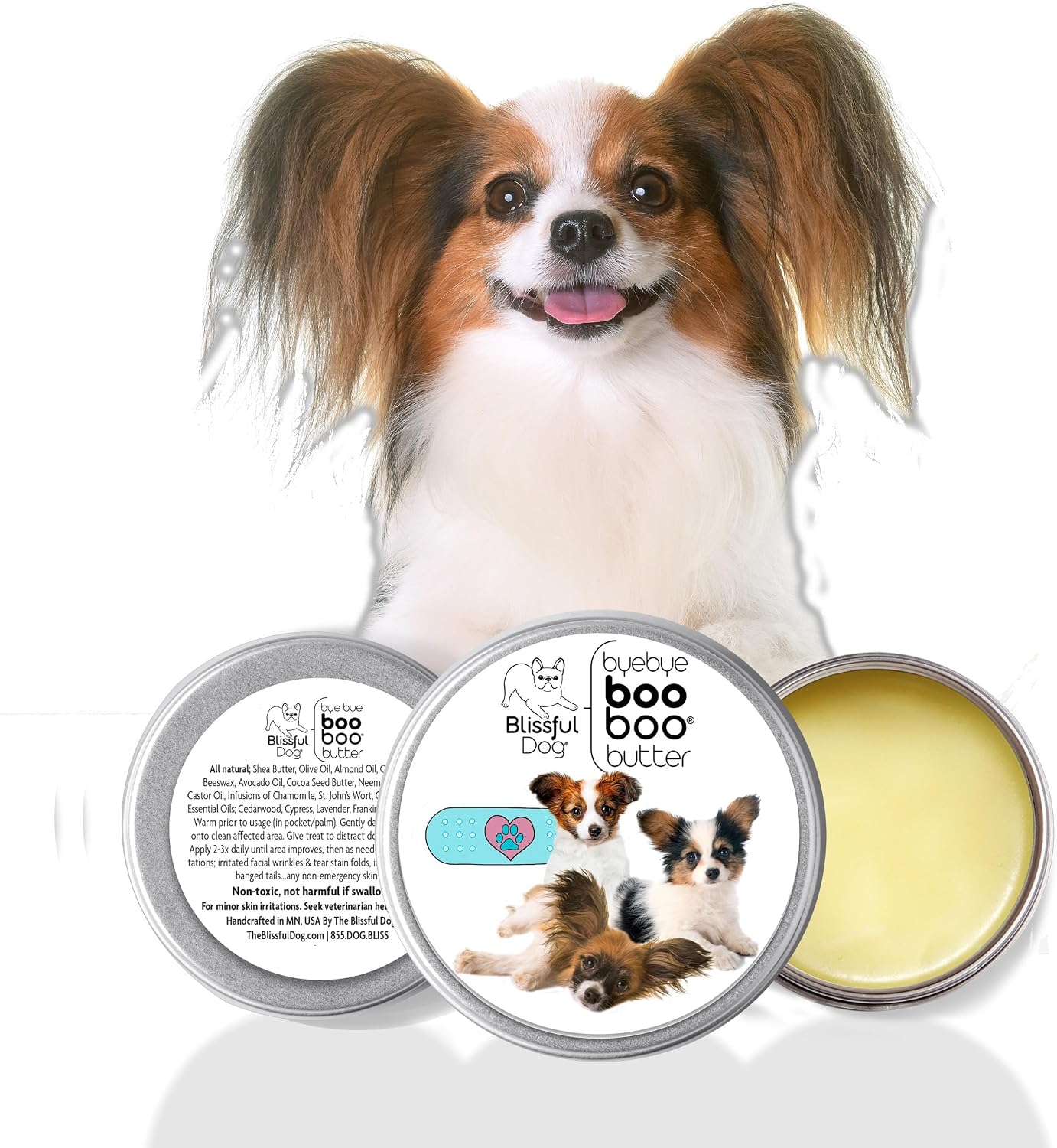 Papillon Boo Boo Butter - Bálsamo tópico para perros (16 oz)