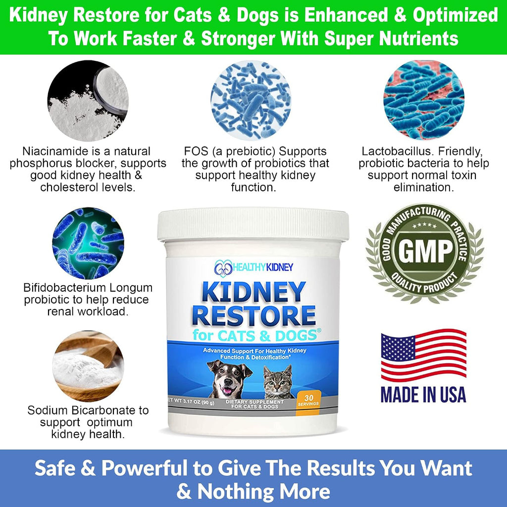 Kidney Restore para Perros y Gatos – Suplemento Renal sin Sabor