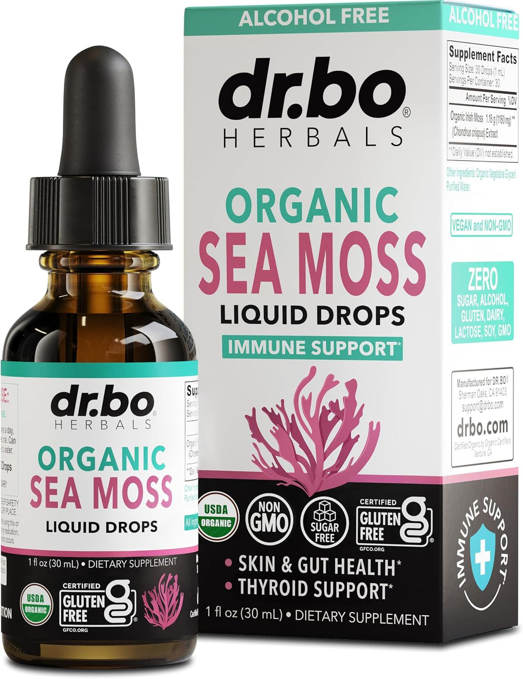 Irish Sea Moss Liquid Drops - Gotas Líquidas Orgánicas de Musgo de Mar, 30 ml