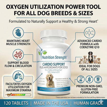 Nutrition Strength Cardio Support para Perros con Antioxidantes, L-Carnitina, L-Taurina, Coenzima Q10 y Vitamina E, 120 – Image 5