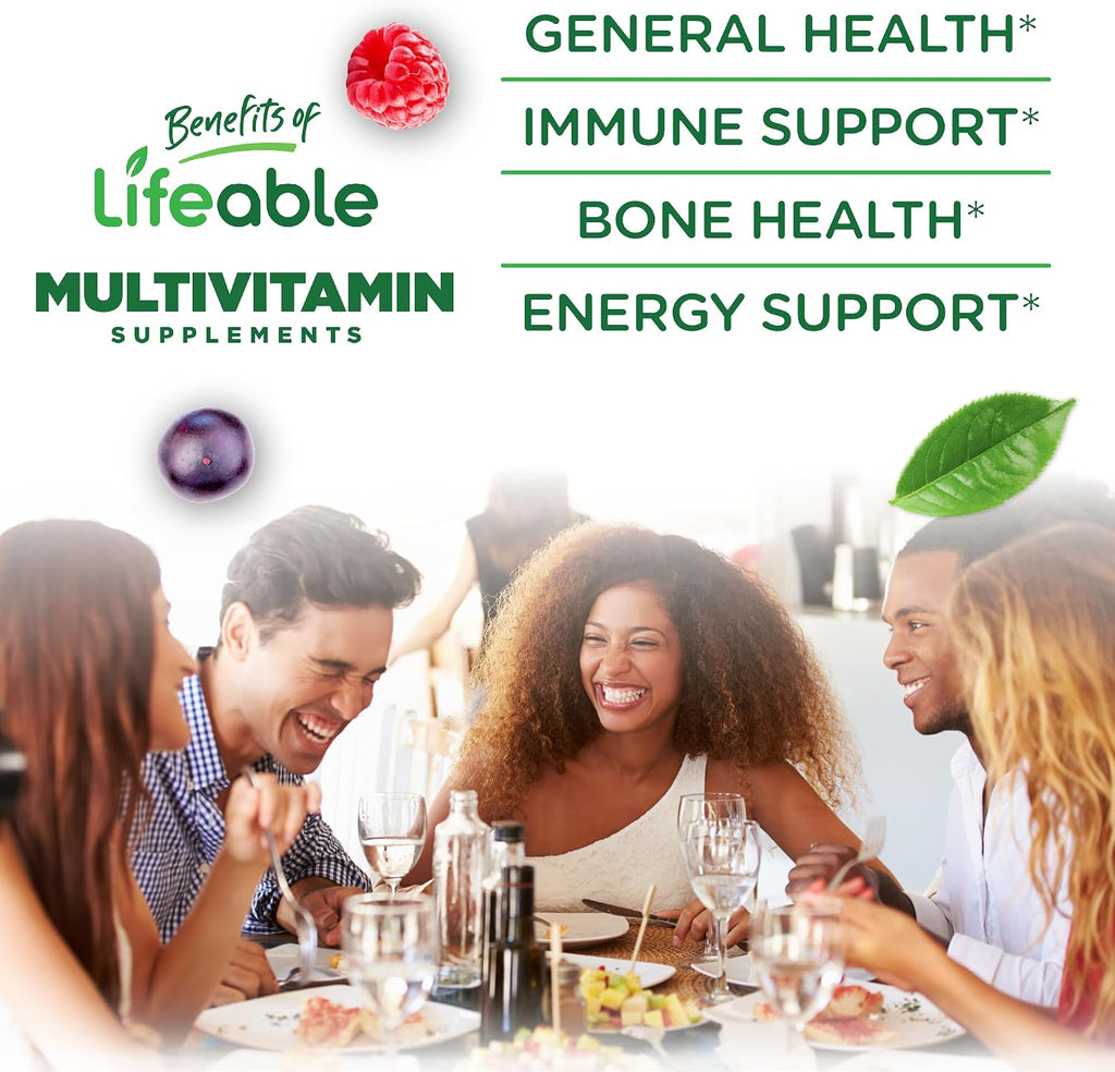Lifeable Multivitamínico sin Azúcar con Hierro – Gomitas para Adultos – 90 unidades