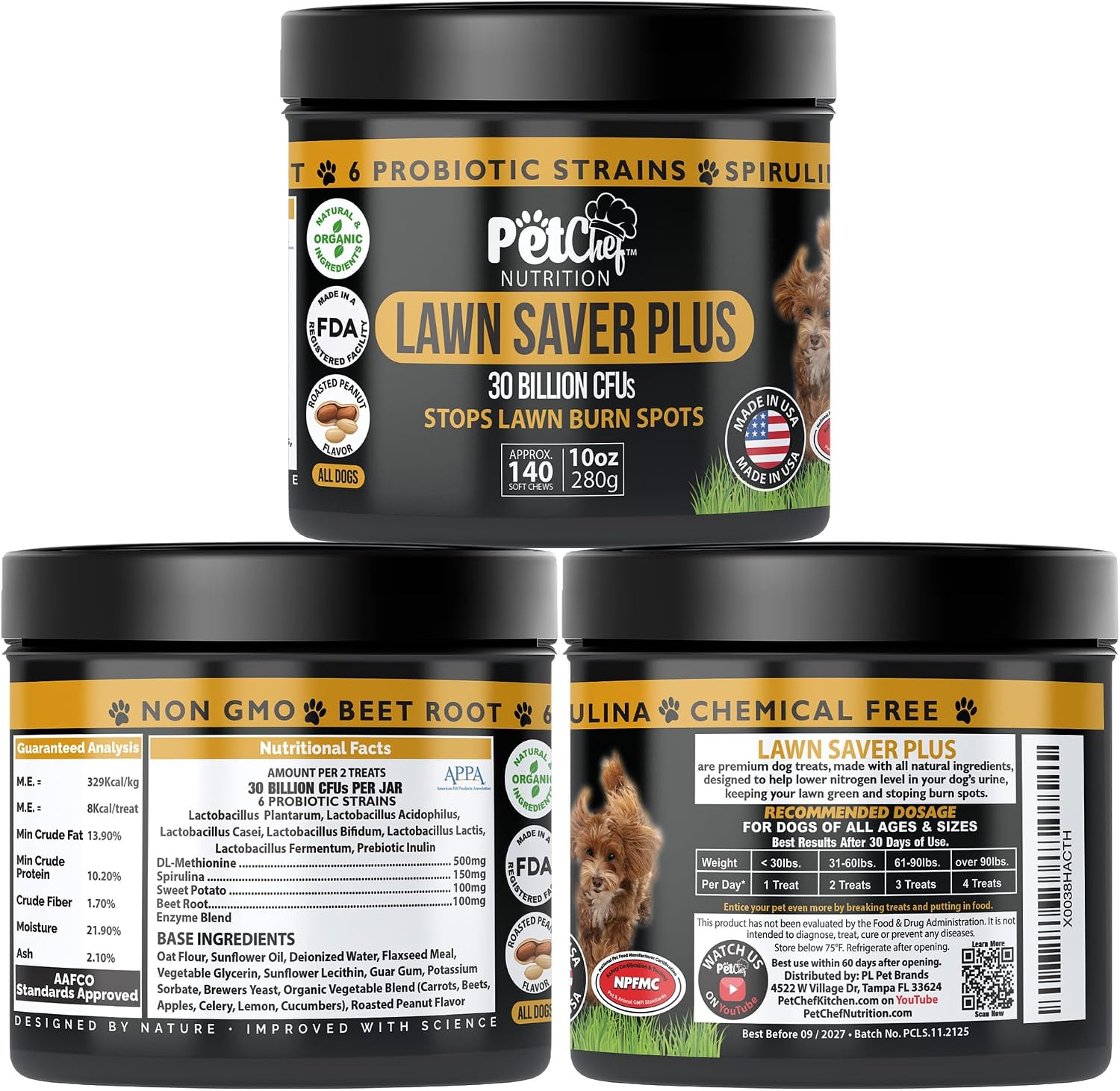 Pet Chef Neutralizador de Orina para Perros - Masticables Suaves para el Césped - 140 Unidades