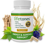 Life Tones Cápsulas de Energía y Soporte Adrenal - 60 Cápsulas Veganas