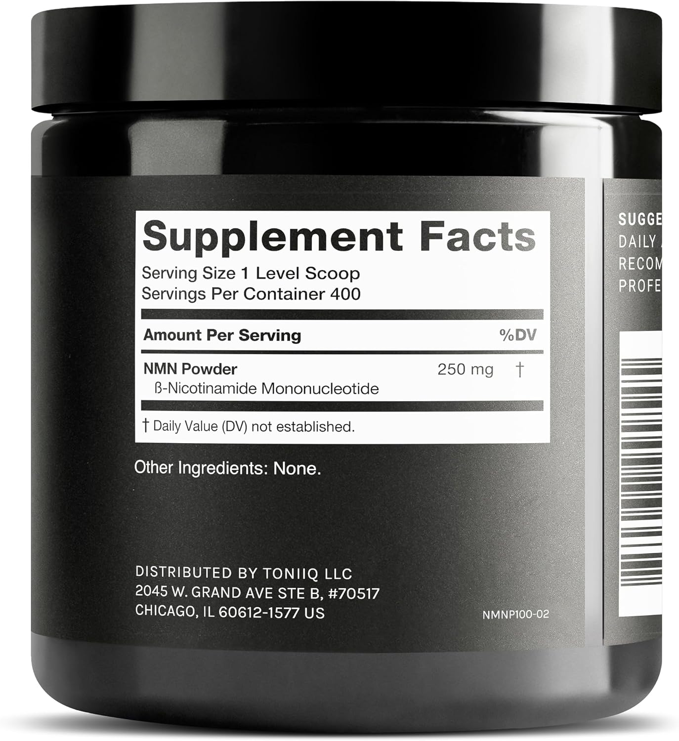 Toniiq Ultra High Purity NMN Powder - 100 Gramos - 99,5% de Pureza - Alta Biodisponibilidad - Fórmula Estabilizada - Suplemento de Nicotinamida Mononucleótido en Polvo