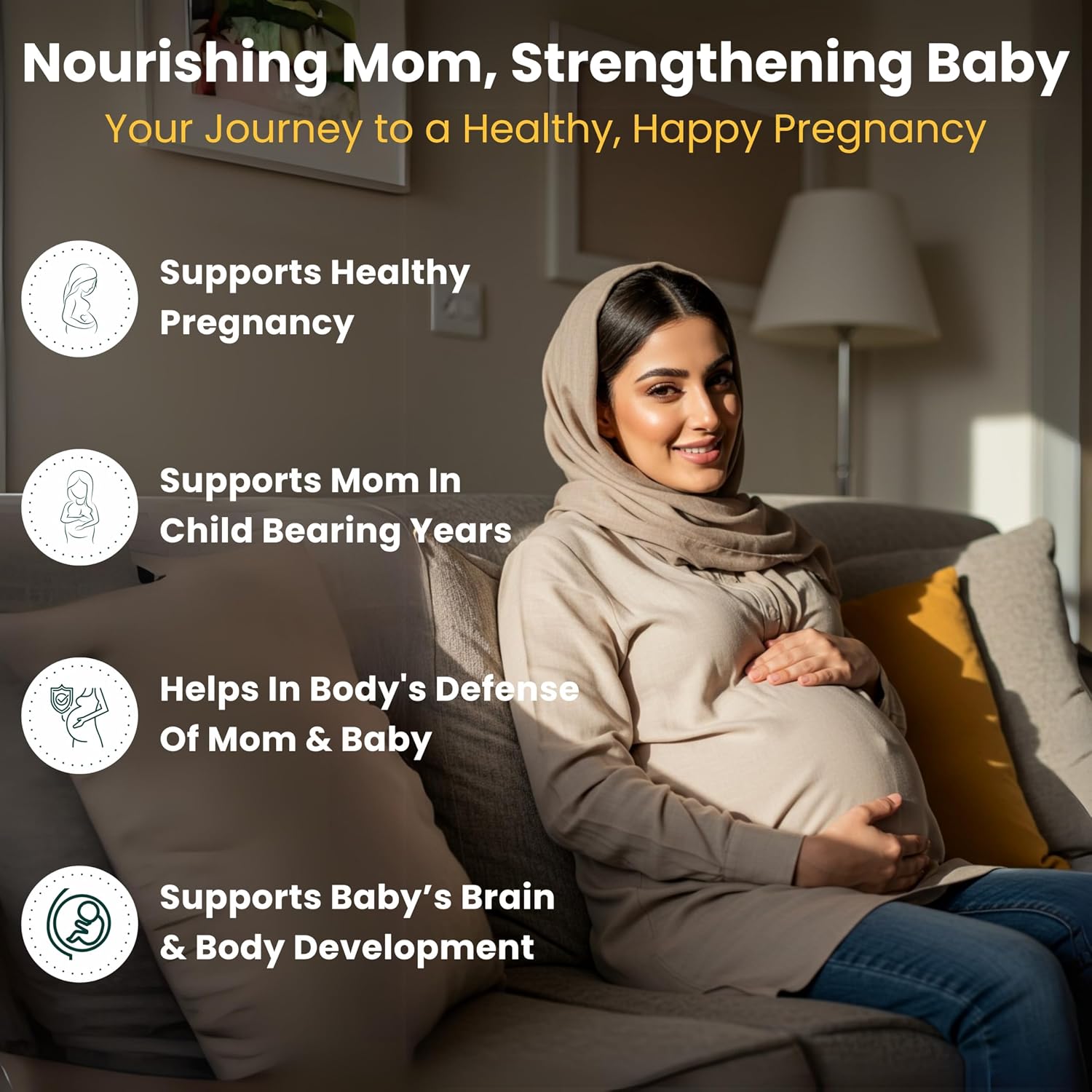 SHIFAA NUTRITION Vitaminas Prenatales Halal con DHA y Ácido Fólico, 90 Softgels