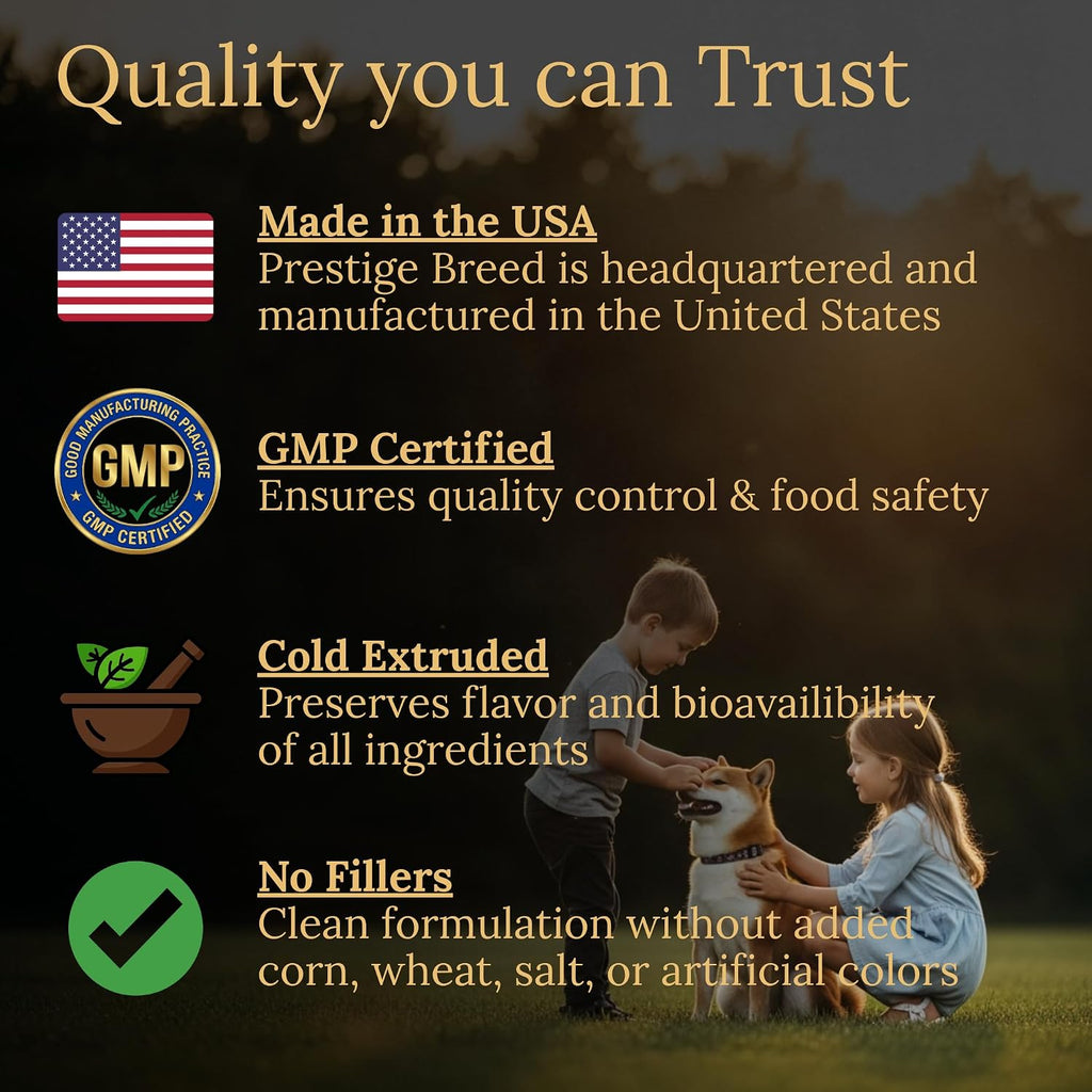 Prestige Breed Multivitamínicos para Shiba Inu, 90 comprimidos, Fabricado en EE.UU. con auténtico bacon