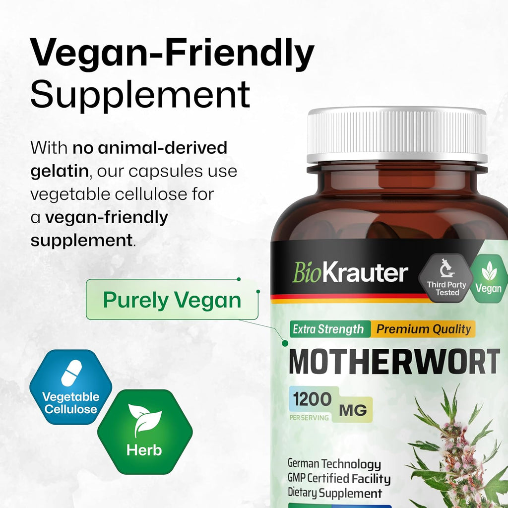 BIO KRAUTER® Agripalma para Menopausia - Cápsulas Veganas 1200 mg por Dosis - 100 Cápsulas (50 Días)