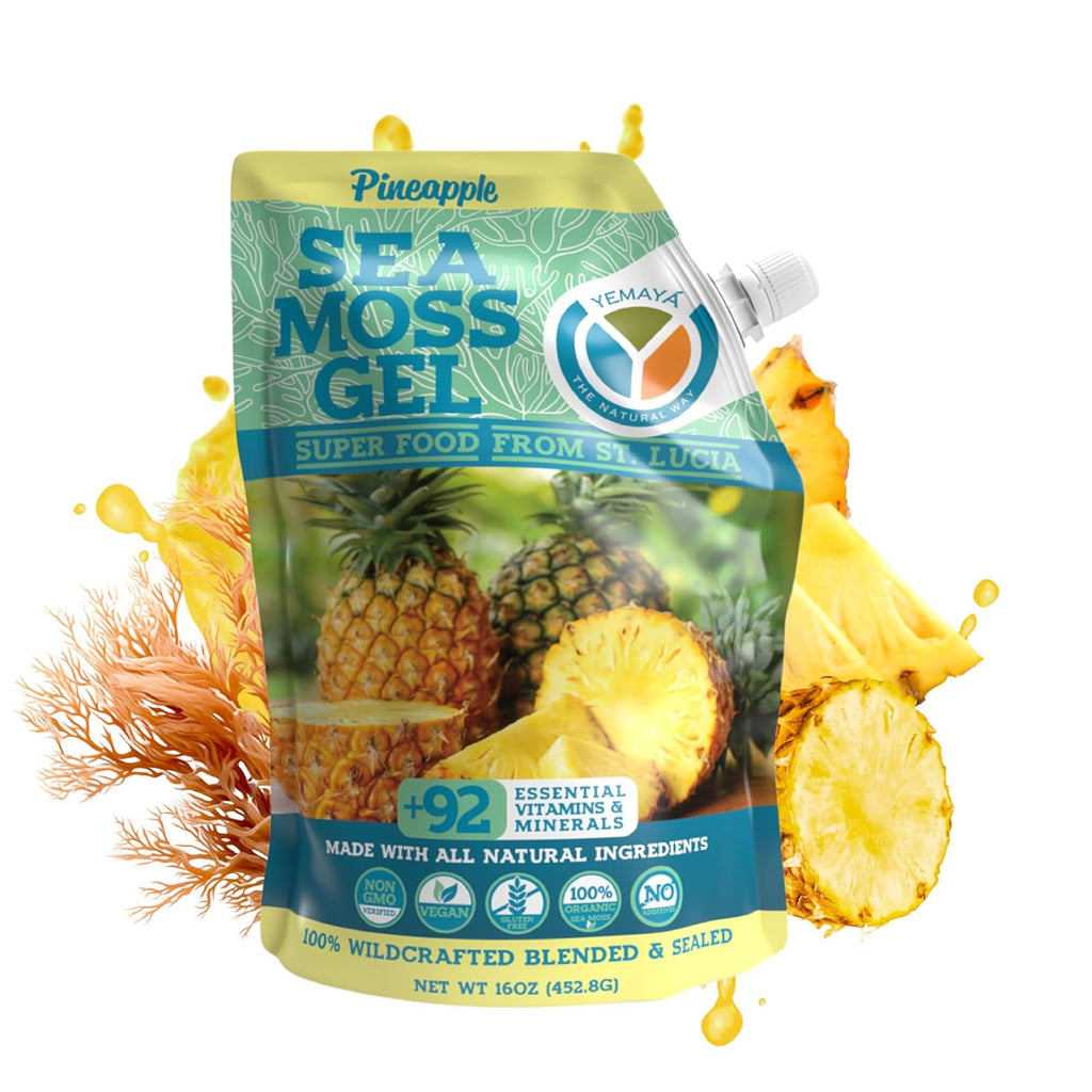 Yemayá Organic Sea Moss Gel Mango | Wildcrafted Seamoss Gel Enhanced with Real Fruit, Energy, Digestion, Hair, Skin & Nails | Mango Flavor, 16 oz