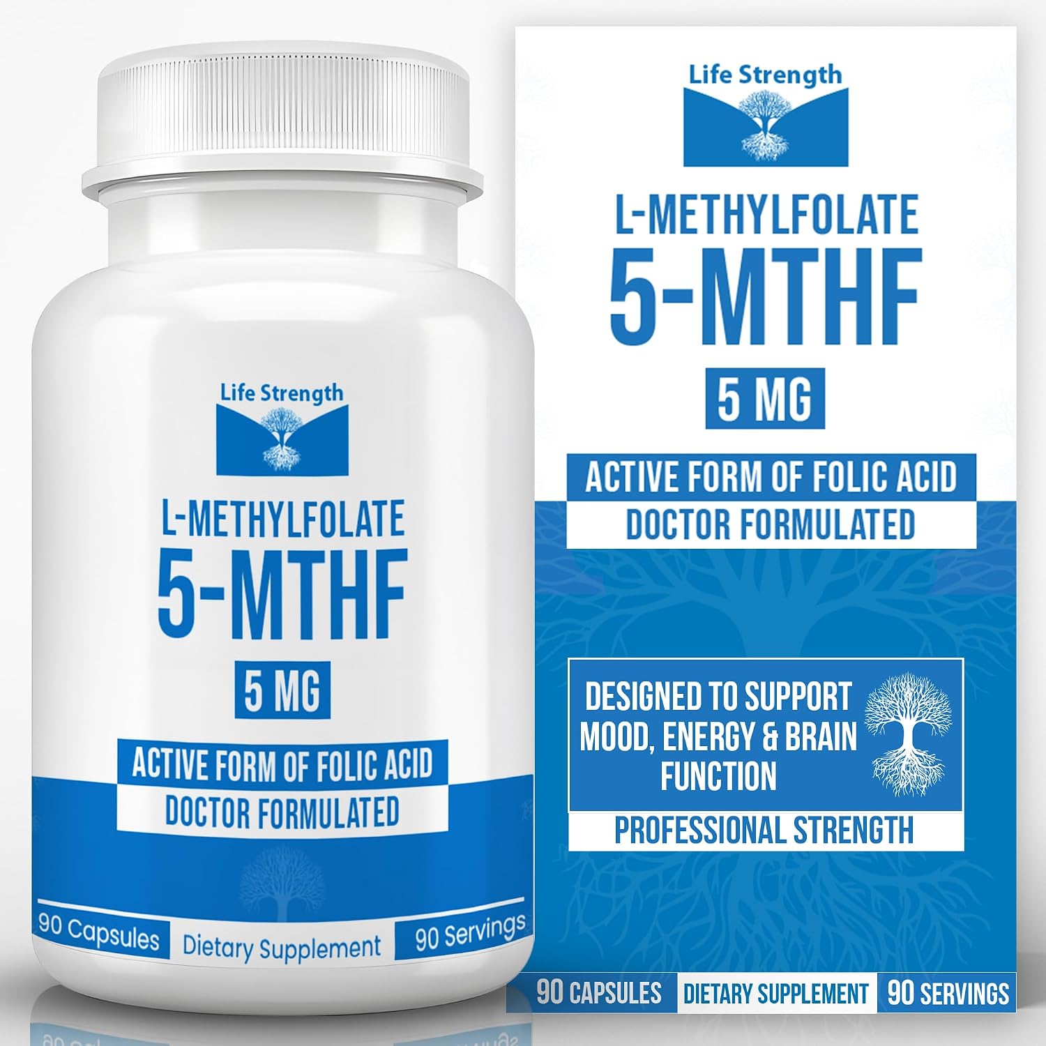 L-Metilfolato 5mg | 90 Cápsulas | Metilfolato Bioactivo 5-MTHF