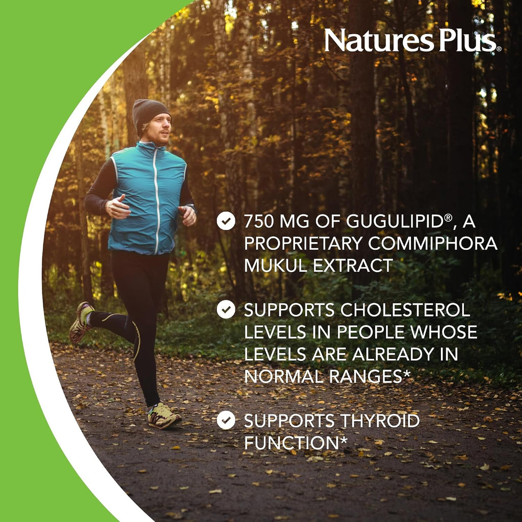 NaturesPlus Herbal Actives Gugulipid - 30 Comprimidos de Liberación Prolongada - Suplemento Ayurvédico - Vegano, Sin Gluten
