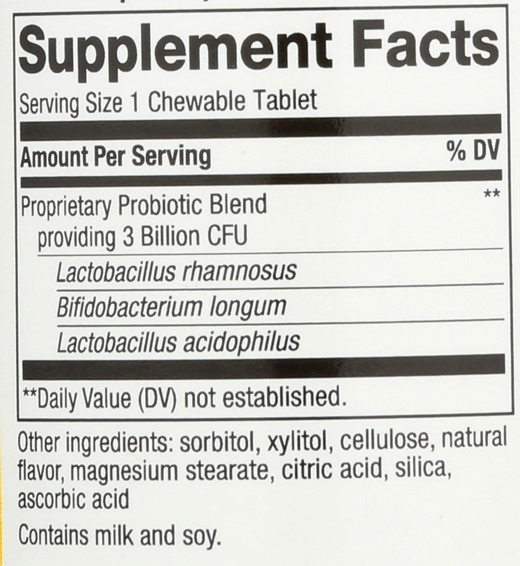 Nature's Way Primadophilus Probiótico Masticable para Niños, 60 Comprimidos Sabor Cereza