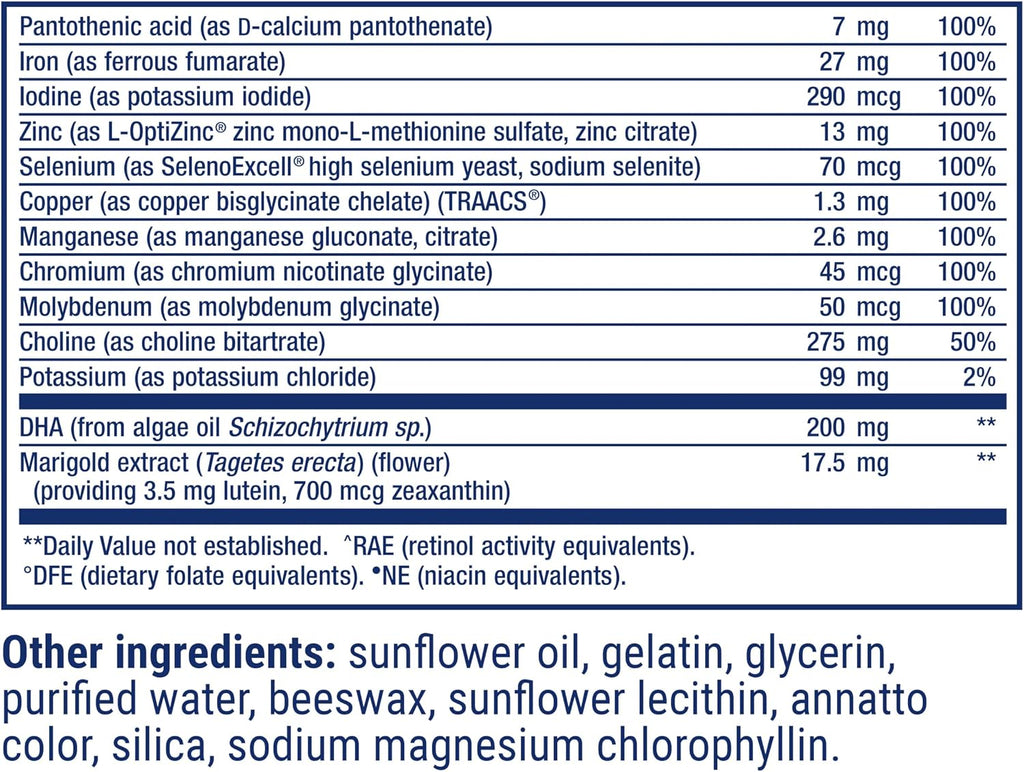Life Extension Prenatal Advantage - Multivitamínico Prenatal con DHA, Colina y Ácido Fólico Bioactivo, 120 Cápsulas Blandas