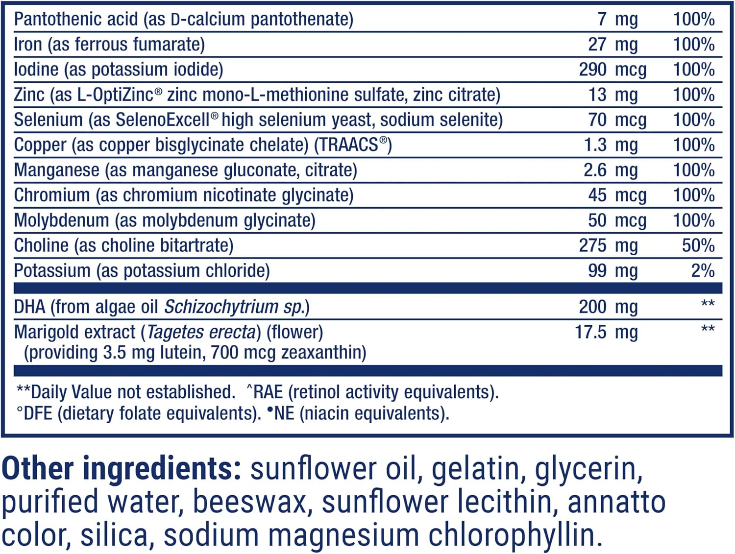 Life Extension Prenatal Advantage - Multivitamínico Prenatal con DHA, Colina y Ácido Fólico Bioactivo, 120 Cápsulas Blandas