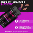 Pre-Rave Suplemento - 5-HTP Free, CoQ10, Magnesio, Té Verde - 40 Cápsulas