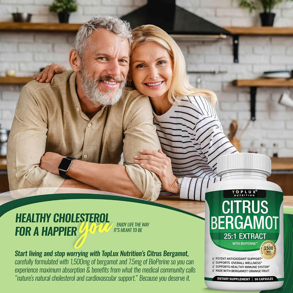 Citrus Bergamot Supplement 1500mg - 25:1 Extract - 90 Cápsulas