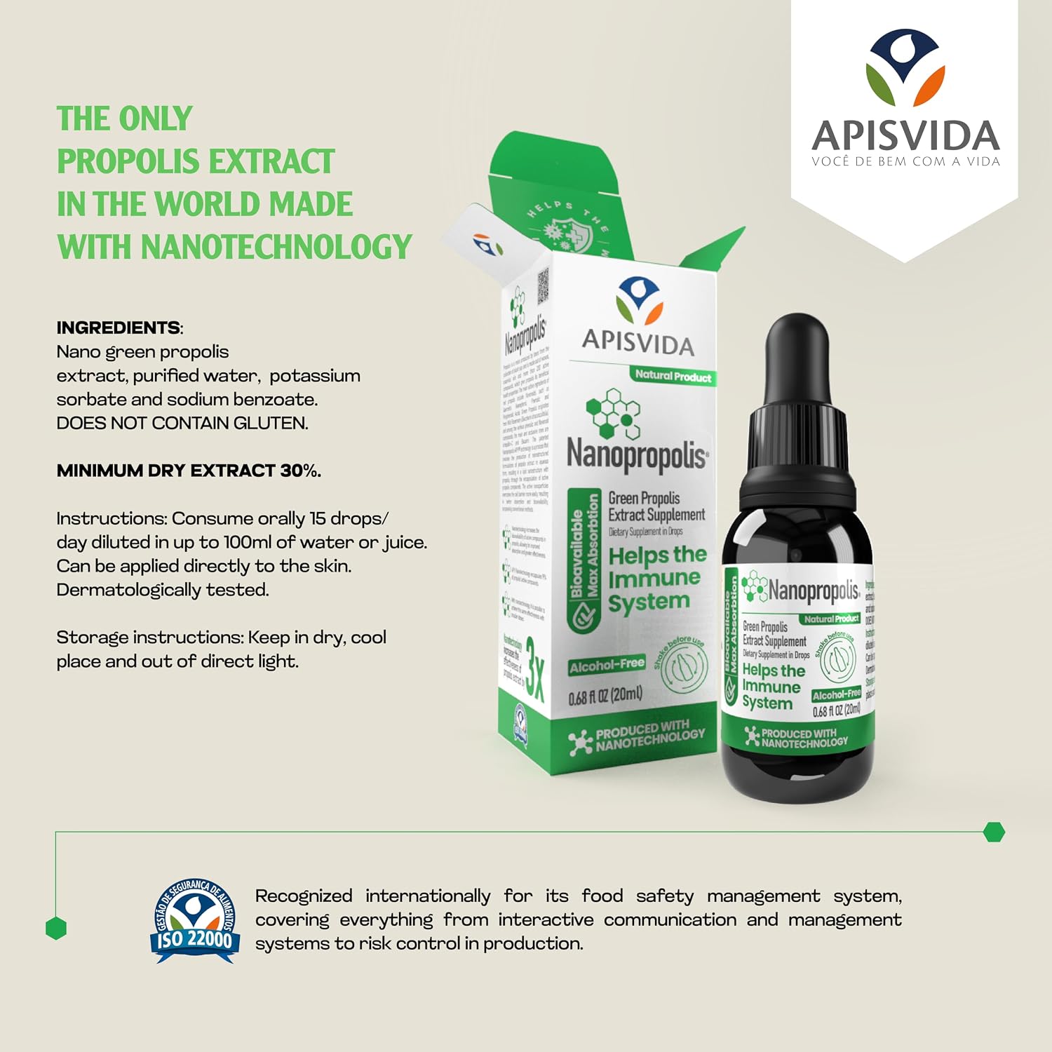 APIS VIDA Nanopropolis Extracto de Propóleo Verde 20ml