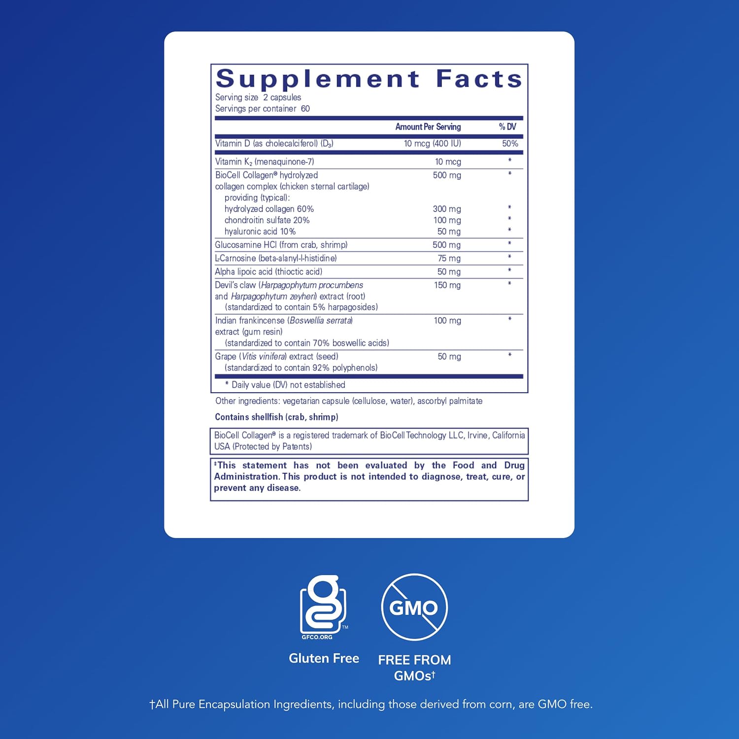 Pure Encapsulations Disc-Flex - Suplemento para la Salud Ósea y Musculoesquelética - 120 Cápsulas