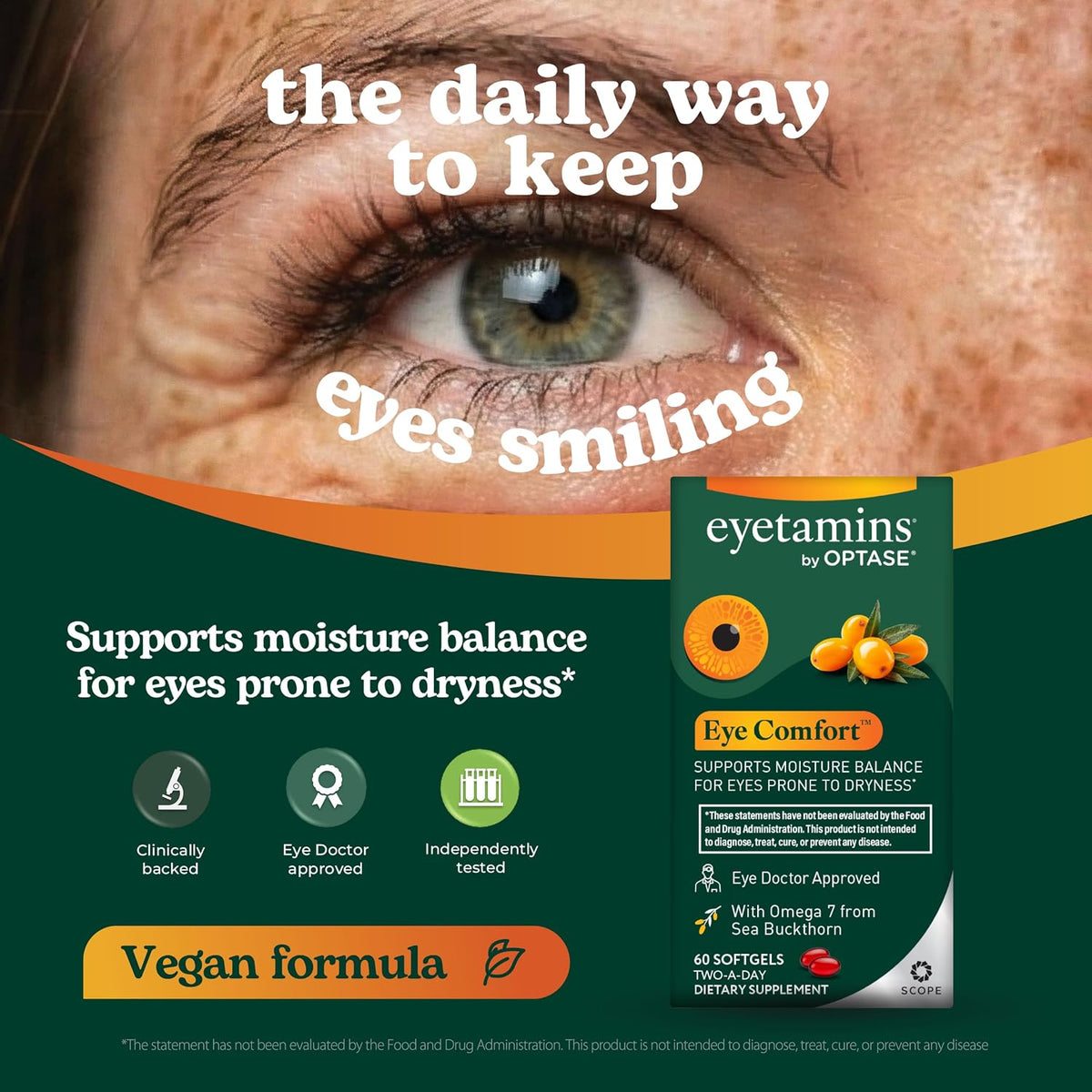 eyetamins® by OPTASE® Eye Comfort™ - 60 Cápsulas Blandas - Suplemento Ocular con Omega-7 de Espino Amarillo – Image 3